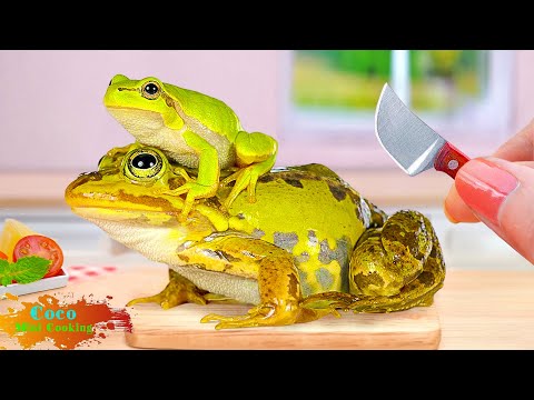 Catch A Frog Jumping - Yummy Miniature Recipe Cheetos Fried Frog Tutorial By Coco Mini Cooking