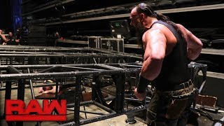 Braun Strowman pulls part of the Raw set down on top of Kane and Brock Lesnar: Raw, Jan. 8, 2018