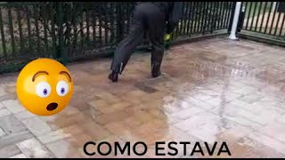 Piso Muito Encardido Como estava e como ficou