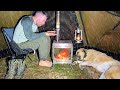Hot Tent Rain Camping In CRAZY Storm Camping In Heavy Rain And Thunderstorm
