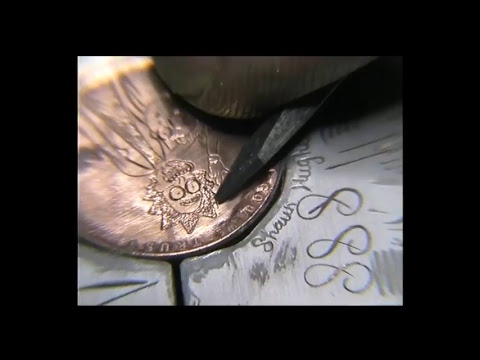 Hand engraving Rick and Morty