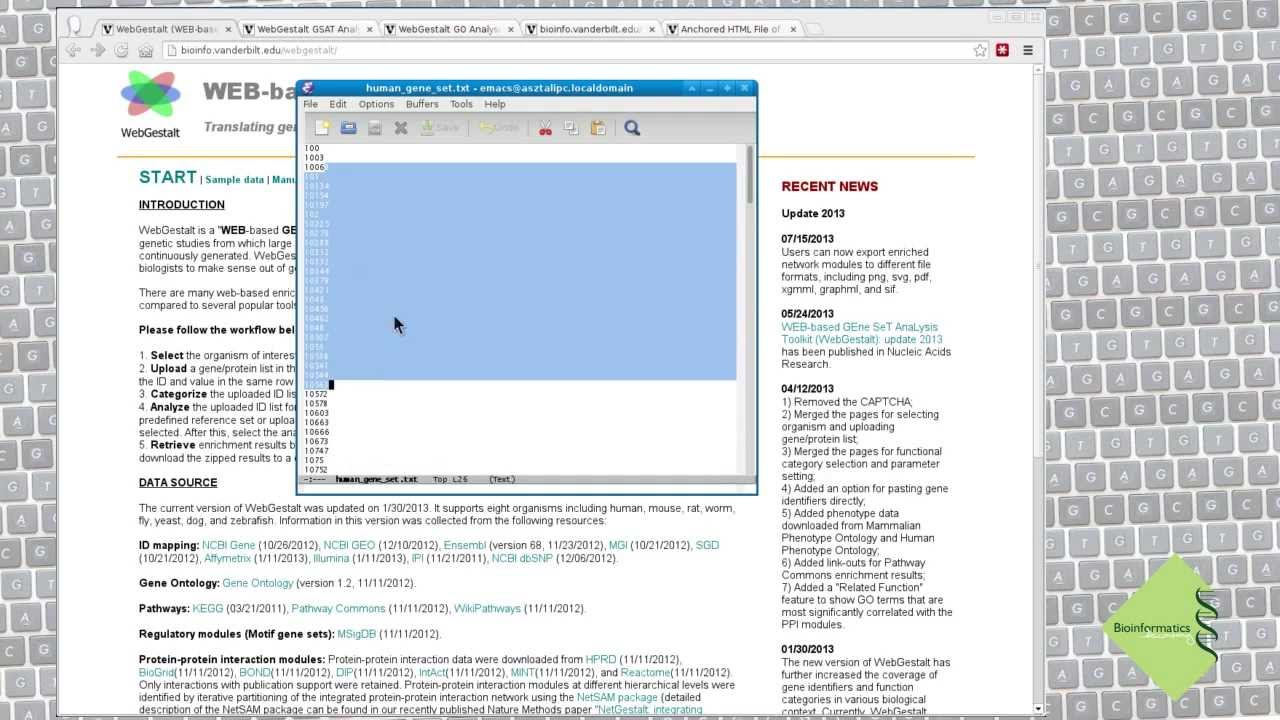 Over-representation analysis screencast