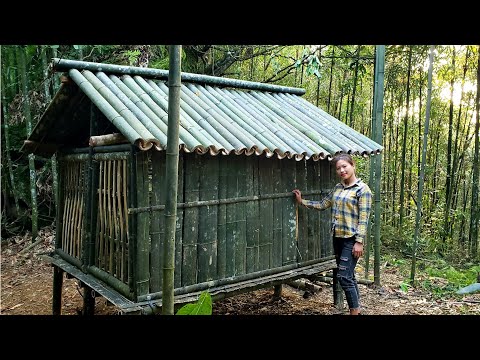 BAMBOO HOUSE:  How To Build Bamboo House 2021 | Bushcraft vn - Ep.39