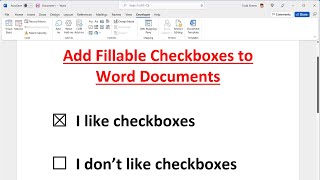 How to Add Fillable Checkboxes to Microsoft Word Documents