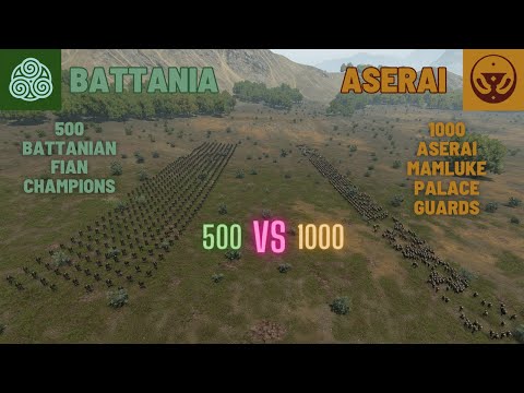 500 Battanian Fian Champions vs 1000 Aserai Mamluke Palace Guards #bannerlord