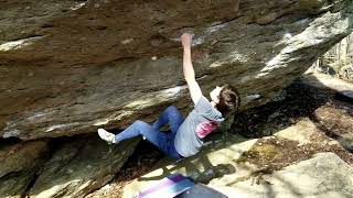 Video thumbnail of Parlier's Problem, V7. Grayson Highlands