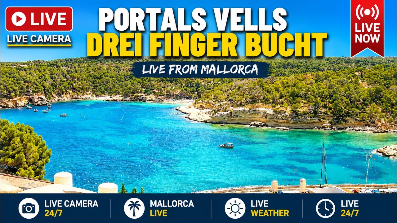 Live webcam view of Cala Vinyes Beach, Mallorca