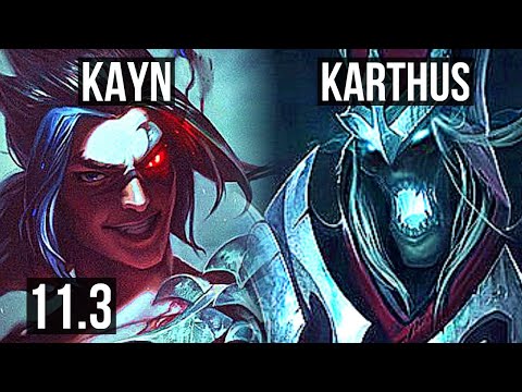 KAYN vs KARTHUS (JUNGLE) | Rank 4 Kayn, Legendary, 18/3/7, Rank 20 | KR Challenger | v11.3