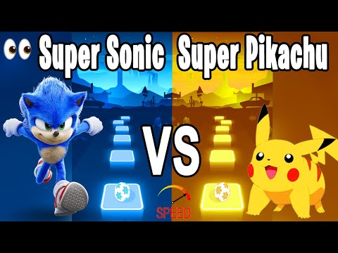 Sonic the Hedgehog Song VS Pika Pikachu tiktok Song - Tiles Hop Edm RUSH!