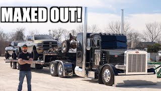 Peterbilt 379 with 53' Stepdeck MAXED OUT!!!  BIGGEST LOAD I've Hauled!!!