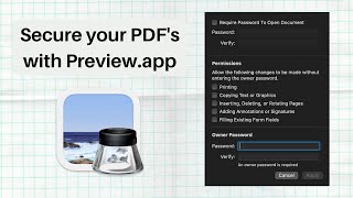 Set PDF Permissions in Mac OS Preview - Adobe Not Required