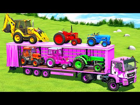 TRANSPORT ZETOR & JCB LOADER & UNIVERSAL & PORSCHE MINI TRACTORS vs RAMPS & MAN TRUCK - FS22