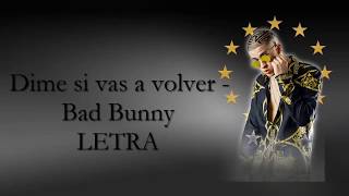 Dime si vas a volver - Bad Bunny ( LETRA )