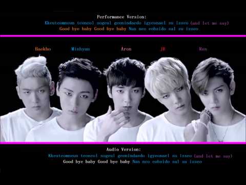 [Color Coded Lyrics] NU'EST - Goodbye Bye (Audio Version vs. Performance Version)
