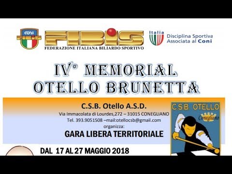 FUSTEGATO vs SCUTTERI - FINALE 4°MEMORIAL BILIARDO  O.BRUNETTA 2018 CONEGLIANO