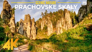 4K HDR Prachovske skaly of Czech Republic - Nature Walk with Real Sounds + Stunning Aerial Views