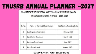 Download lagu TNUSRB TECHNICALSI Annual Planner released for 2026 - 2027 #tnusrb #technicalsi #ece #cse #it #exam  mp3