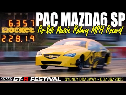 PAC MAZDA6 SP Re-Sets Aussie Rotary MPH Record at 2023 GTR Festival 6.35@228mph
