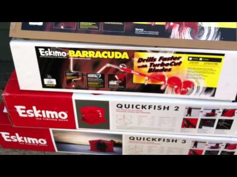 Eskimo Ice Fishing Value Pack Barracuda or Stingray Auger with Quickfish and Jet Sled
