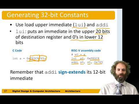 DDCA Ch6 - Part 5: RISC-V Immediates (Constants)