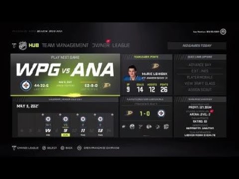 NHL™ 21 Ducks vs Winnipeg Jets franchise mode Round 3 game 1