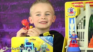 Imaginext BATMAN + Superman TOYS! Mini Mystery Funko Pop Toys Review by HobbyKidsTV