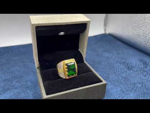 Radhe imitation green(stone) a-458 gold plating green diamon...