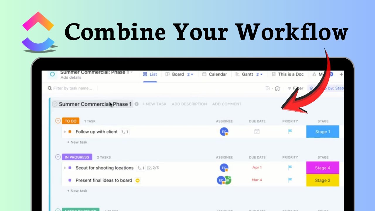 How to merge tasks in ClickUp (Efficiency Max)