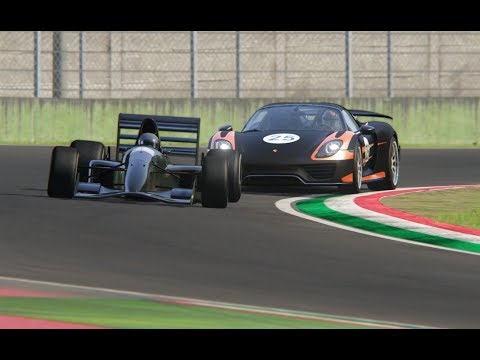 F1 Jordan 191 '91 vs Porsche 918 Spyder vs Lamborghini Egoista at Imola Circuit
