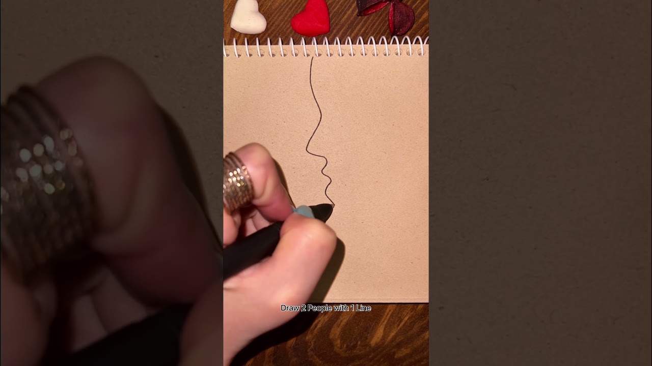 Draw TWO People with just ONE Line #drawing #draw #onelinedrawing #onelineart