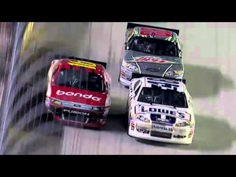 2012 Irwin Tools Night Race - Johnson Biffle beat bumpers trade paint