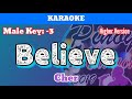 Believe by Cher (Karaoke : Male Higher Version : -3)