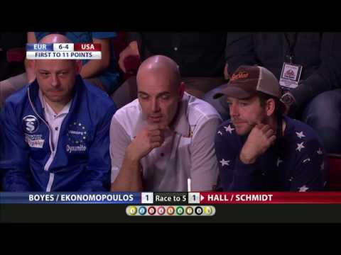 Day 3 Match 1 | Boyes & Ekonomopoulos vs Hall & Schmidt | Mosconi Cup 2014 | FULL HD