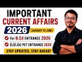 Current Affairs 2026 Jan June B Ed Entrance 2026 D El Ed PET 2026 Top Exam Questions Part1