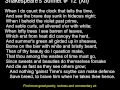 Shakespeare's Sonnet # 12 (XII) - When I do count ...