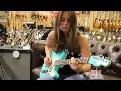 Angela Petrilli playing our Fender FSR Telecaster in Sea Foam Green with Matching Headstock