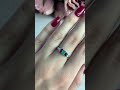 Серебряное кольцо с изумрудом, рубином, сапфиром, фианитами