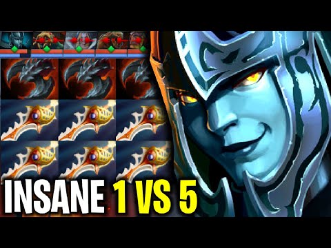 INSANE 1 VS 5..!! 6x Divine Rapier 3x Satanic Phantom Assassin Rampage by Goodwin 7.27 | Dota 2