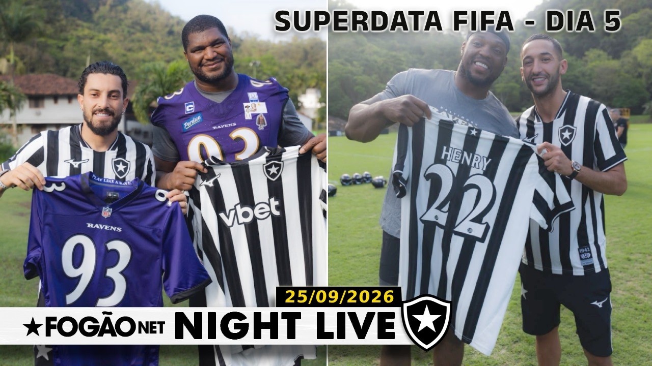 NIGHT LIVE | Ravens treina no CT do Botafogo para NFL; Eagle pede esclarecimentos após AGE