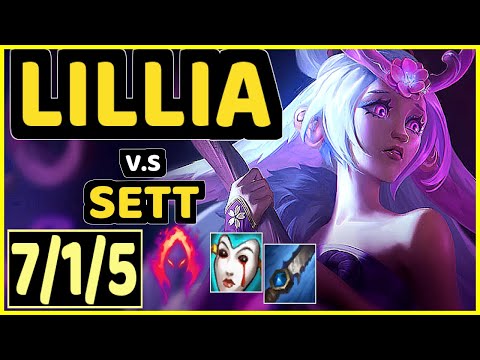 PEKIN WOOF (LILLIA) vs SETT - 7/1/5 KDA JUNGLE GAMEPLAY - NA Ranked GRANDMASTER