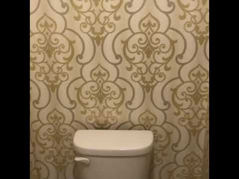 A Phillip Jeffries Damask Wallpaper Installation - Spencer Colgan