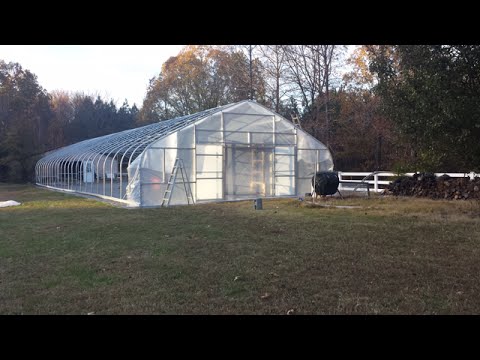 The Snow Arch Greenhouse Build  Part 5  Installing doors and covering the end walls