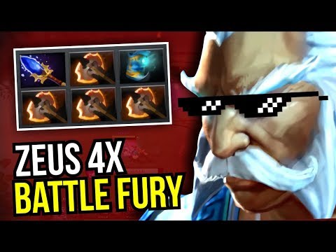 ZEUS BATTLE FURRY? - WTF 4x Battle Fury Insane Regen Hp + Mana 7.07 Dota 2 | Upside Down #11