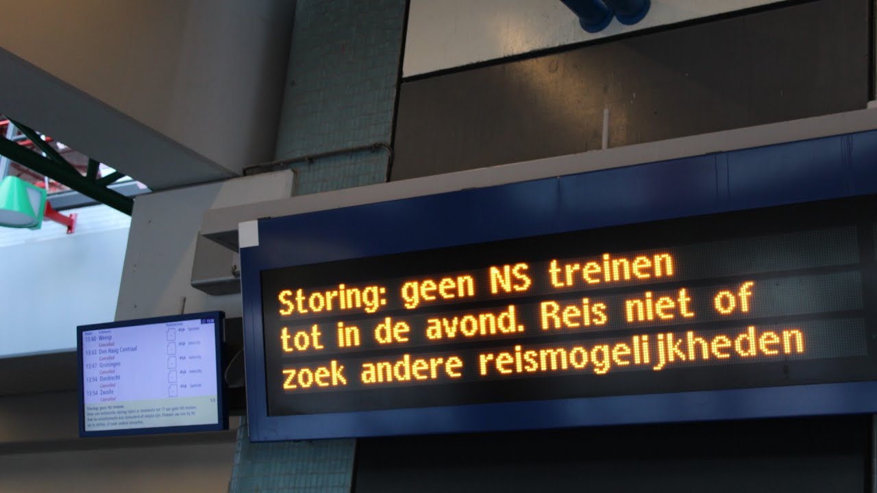 NS: Geen treinverkeer tot 20.00 uur. Door grote storing in Nederland