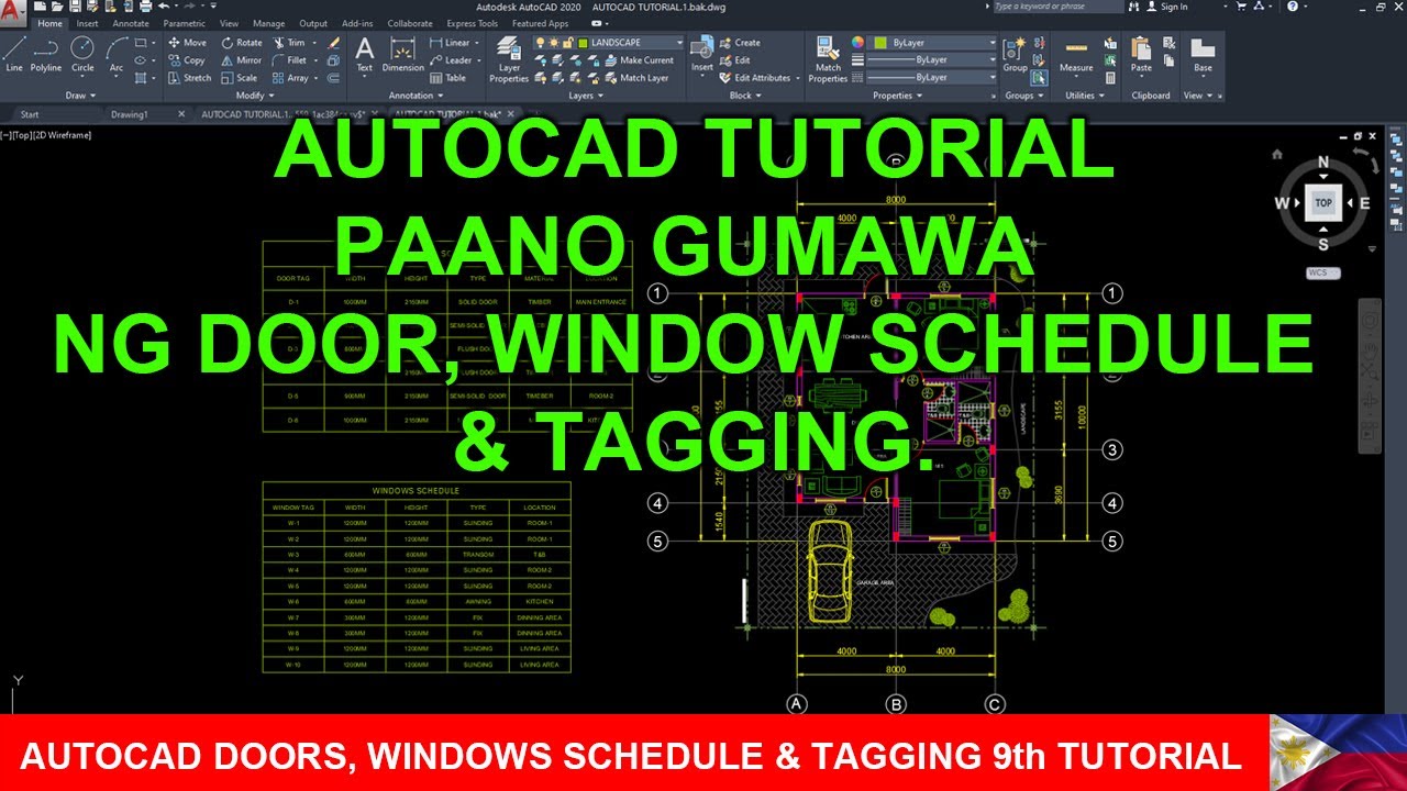 AUTOCAD DOORS, WINDOWS SCHEDULE & TAGGING 9th TUTORIAL