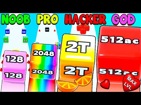 WOW 🤯 Full gameplay in Jelly Run 2048 🔴 COLLECTED ALL THE CUBES! [From 1024 to 2T - Max LVL]