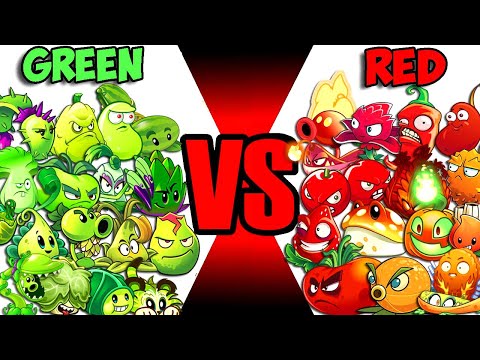 Team GREEN vs RED & ORANGE Plants- Who Will Win? - Pvz 2 Team Plant vs Team Plant