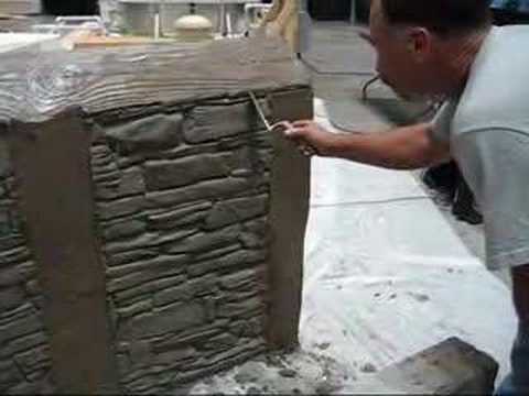 Decorative concrete simulated stone masonry