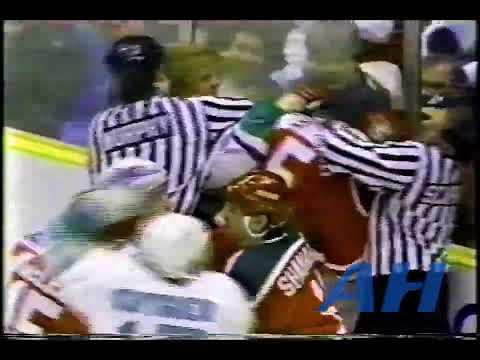 NHL Mar. 27, 1991 Eric Weinrich,NJ v Rob Brown,HFD New Jersey Devils Hartford Whalers