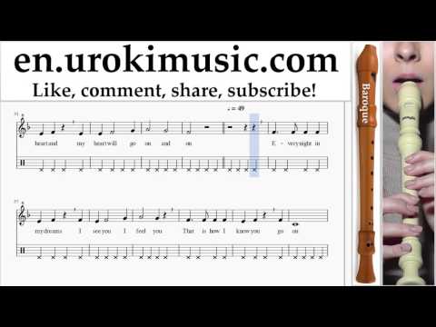 How to Play Recorder (B.) Celine Dion - Titanic - My Heart Will Go On Tabs Part#2 um-b-rn352
